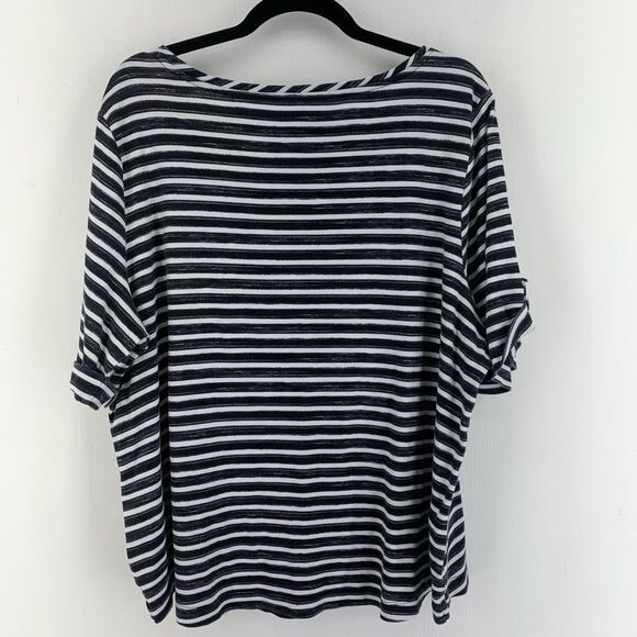 Croft Barrow Womens 3X Tunic Top 3/4 Roll Tab Sleeve Summer‎ Beach Stretch - Picture 6 of 7